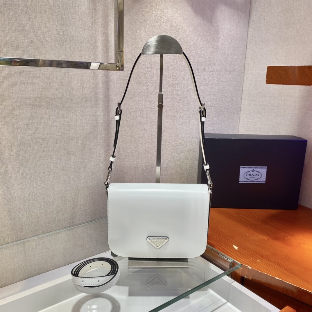 Pra*a brushed leather shoulder bag