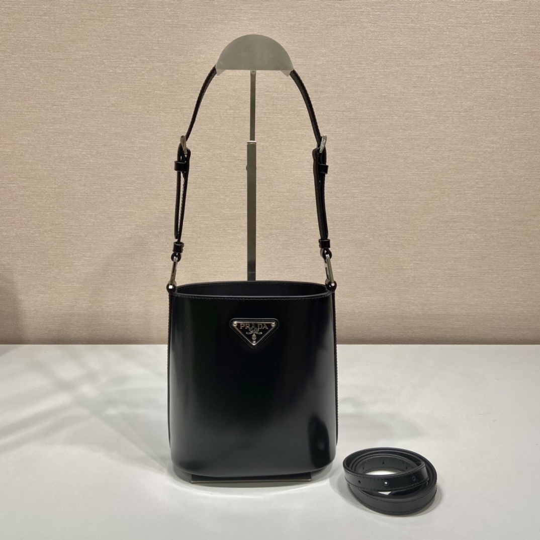 Pra*a mini brushed-leather bucket bag