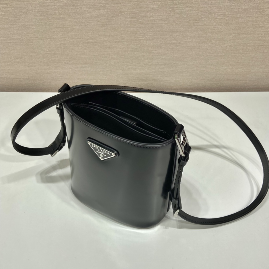 Pra*a mini brushed-leather bucket bag