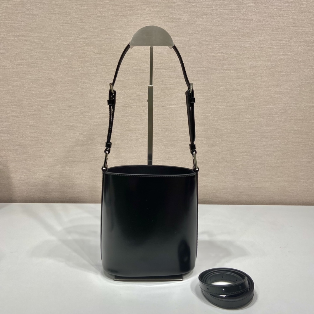 Pra*a mini brushed-leather bucket bag