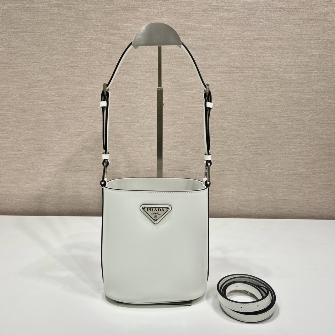 Pra*a mini brushed-leather bucket bag
