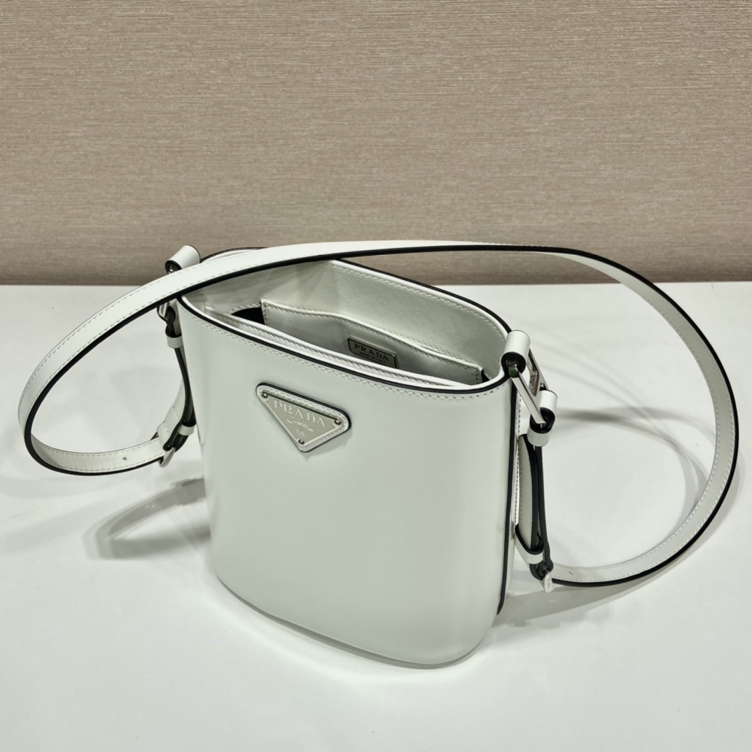 Pra*a mini brushed-leather bucket bag