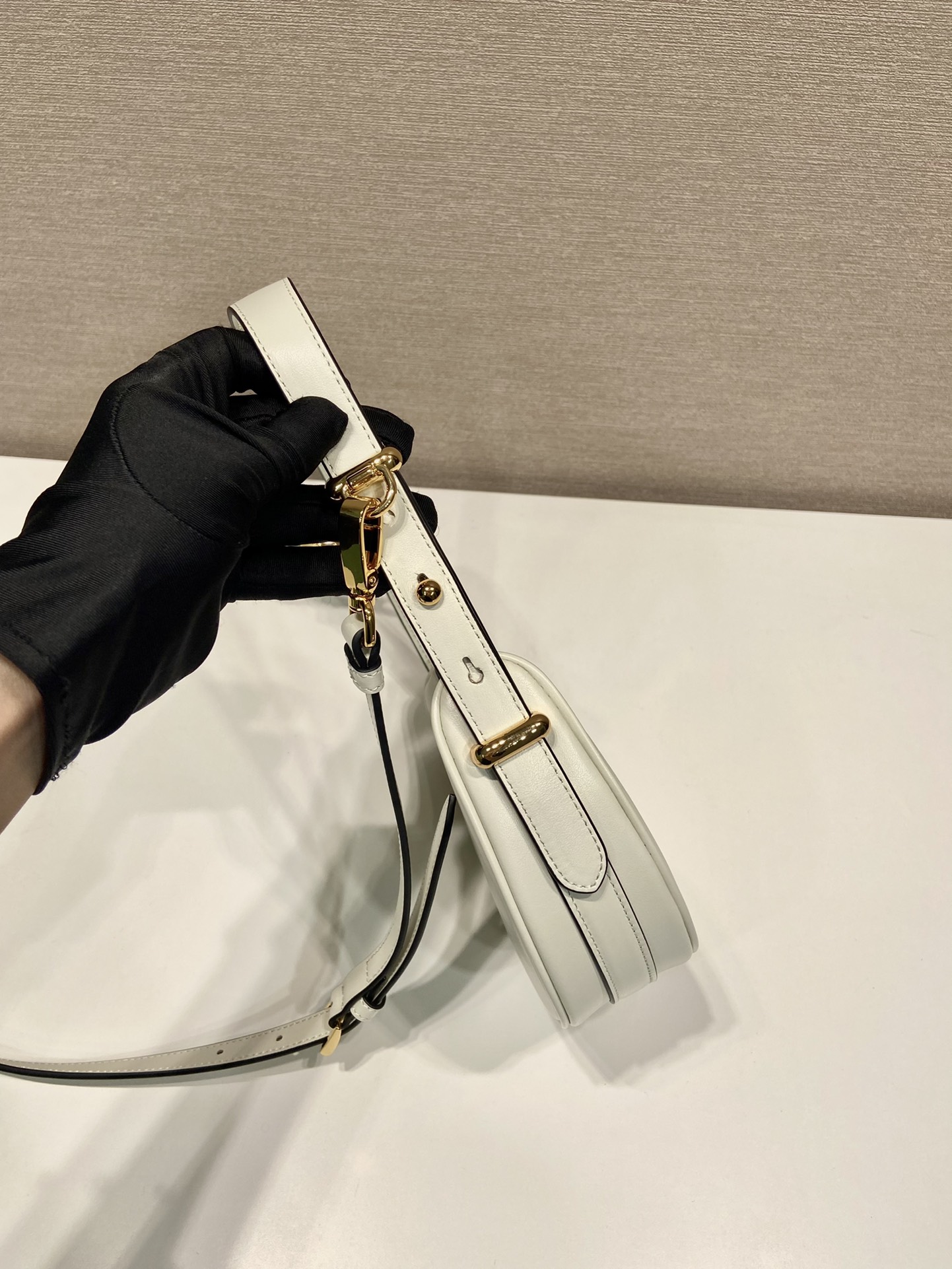 Pra*a arqué leather mini shoulder bag