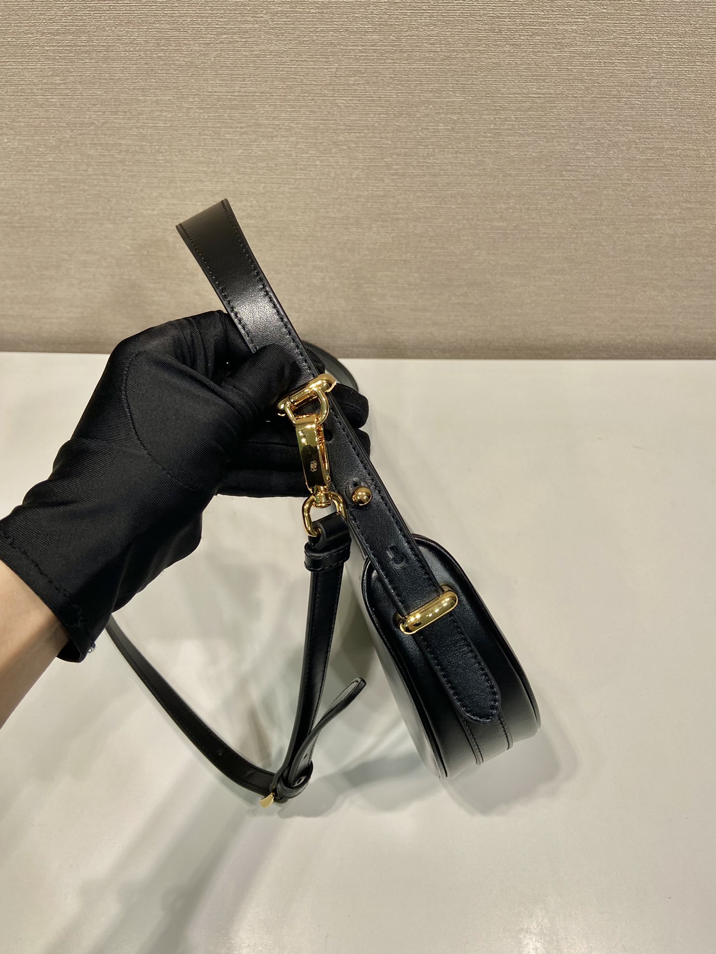 Pra*a arqué leather mini shoulder bag