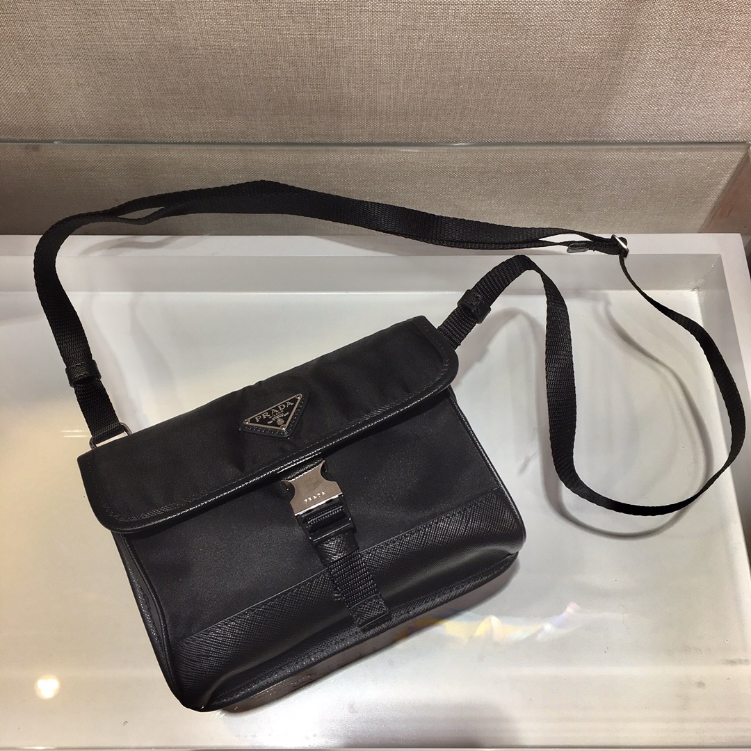 Pra*a re-nylon and saffiano leather smartphone case