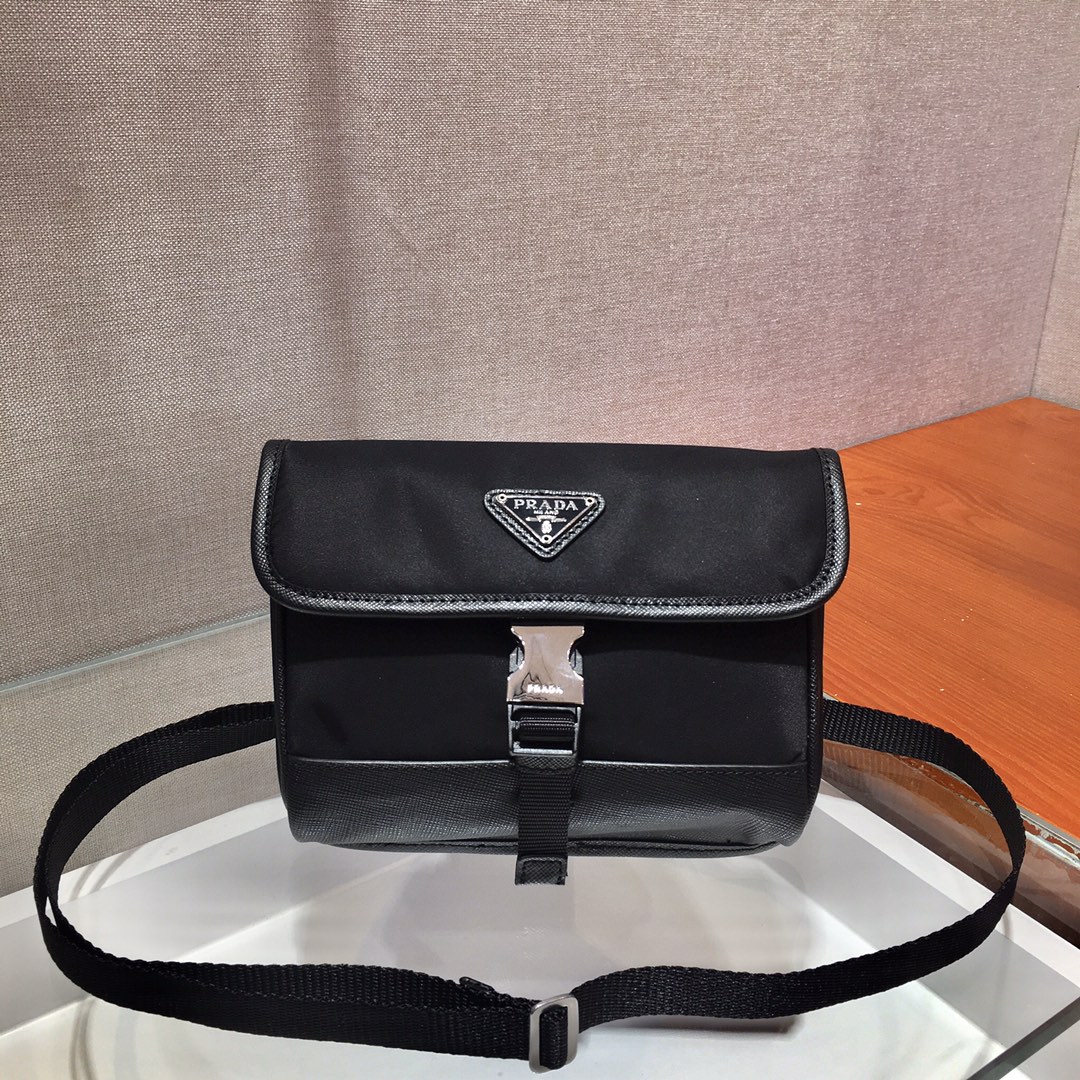 Pra*a re-nylon and saffiano leather smartphone case