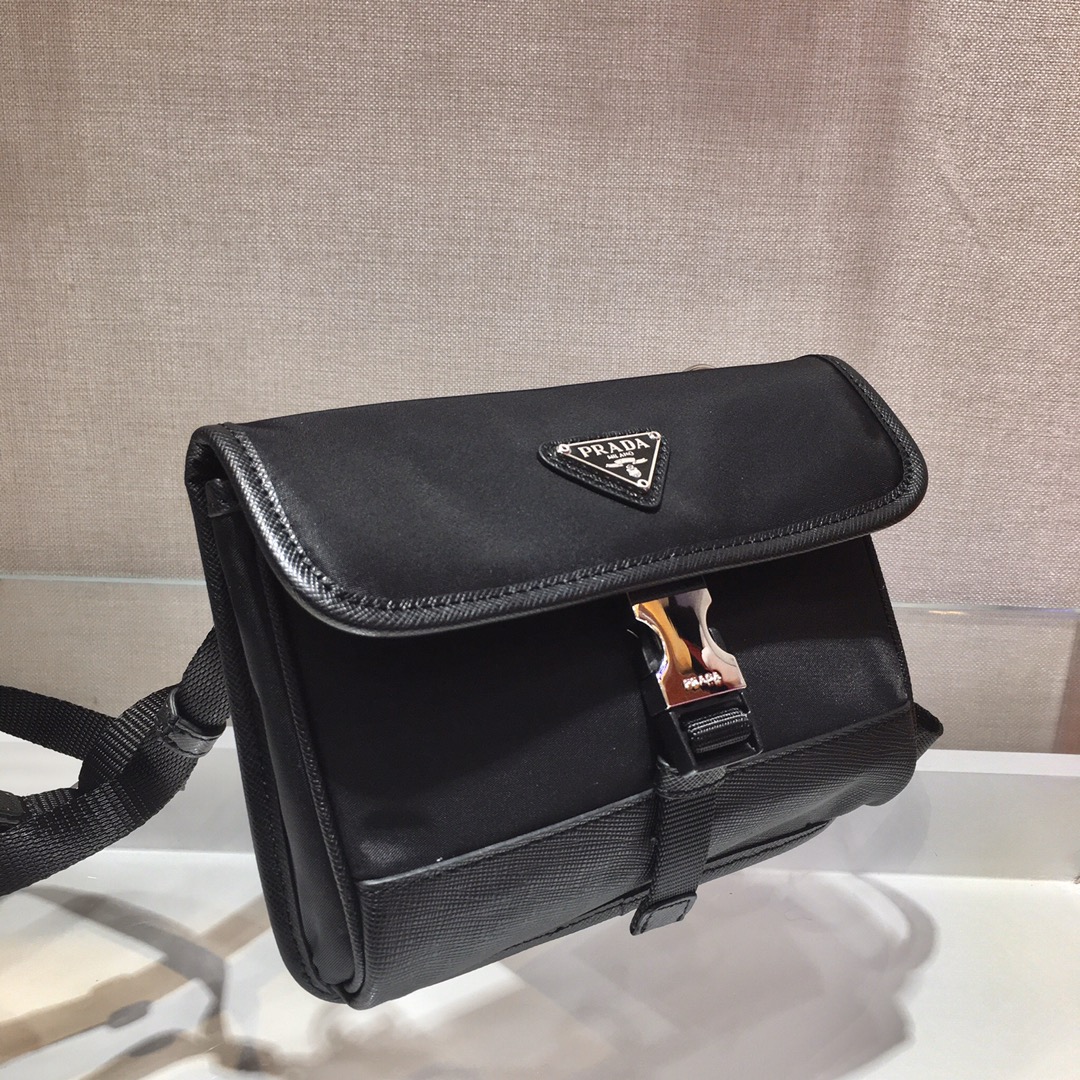 Pra*a re-nylon and saffiano leather smartphone case