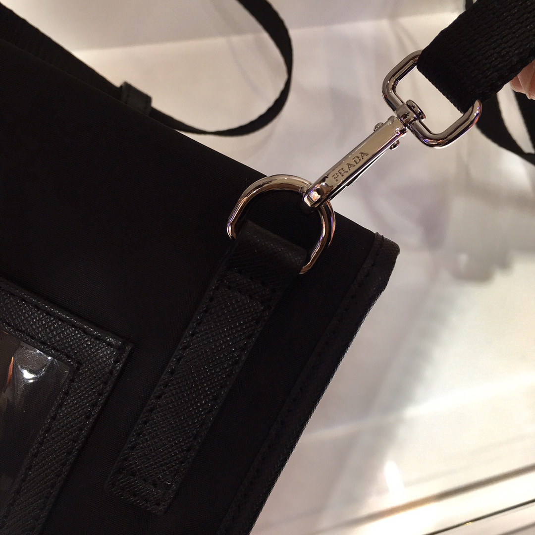 Pra*a re-nylon and saffiano leather smartphone case