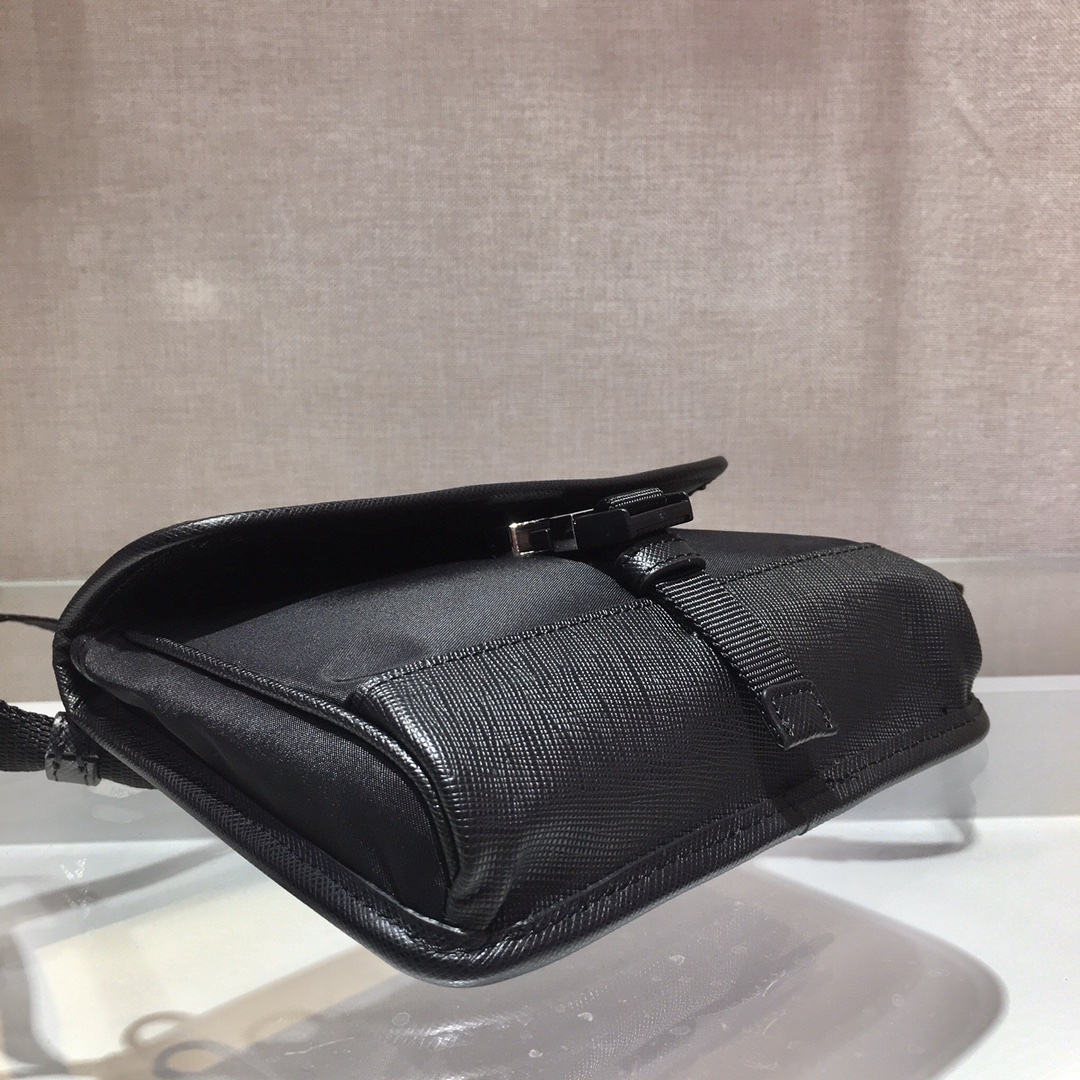 Pra*a re-nylon and saffiano leather smartphone case
