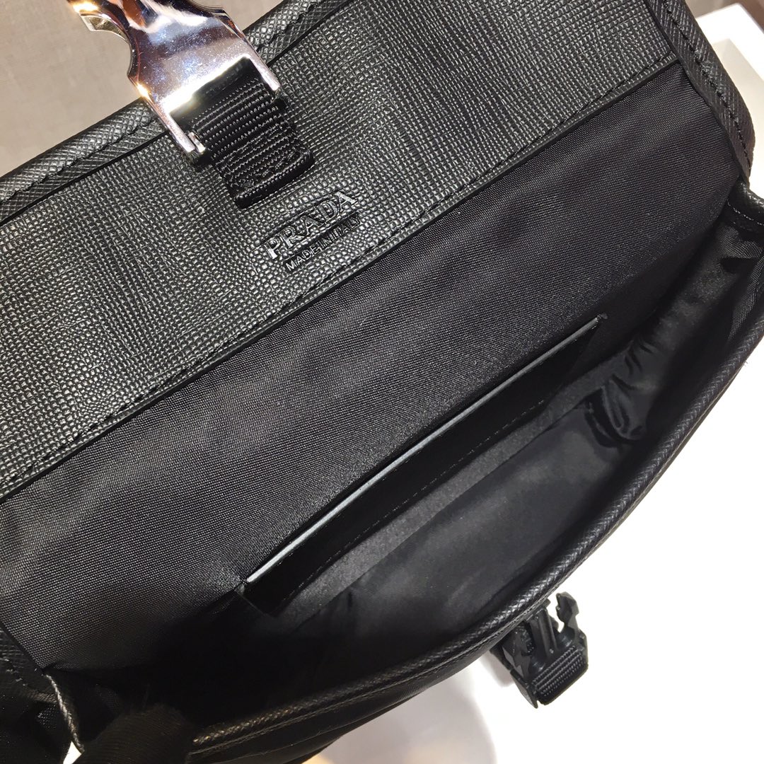 Pra*a re-nylon and saffiano leather smartphone case