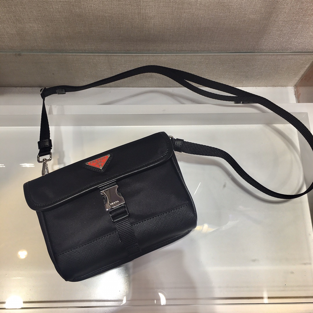Pra*a re-nylon and saffiano leather smartphone case