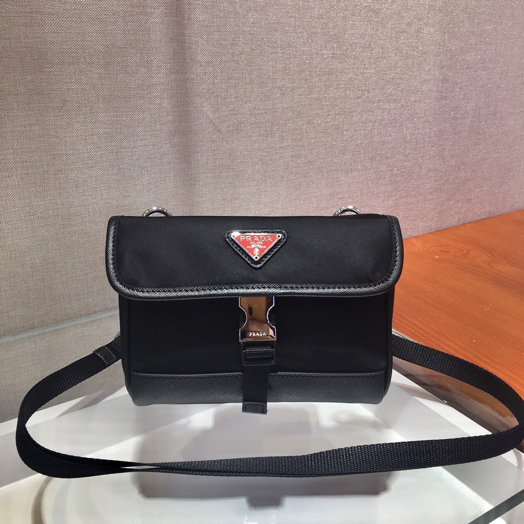 Pra*a re-nylon and saffiano leather smartphone case