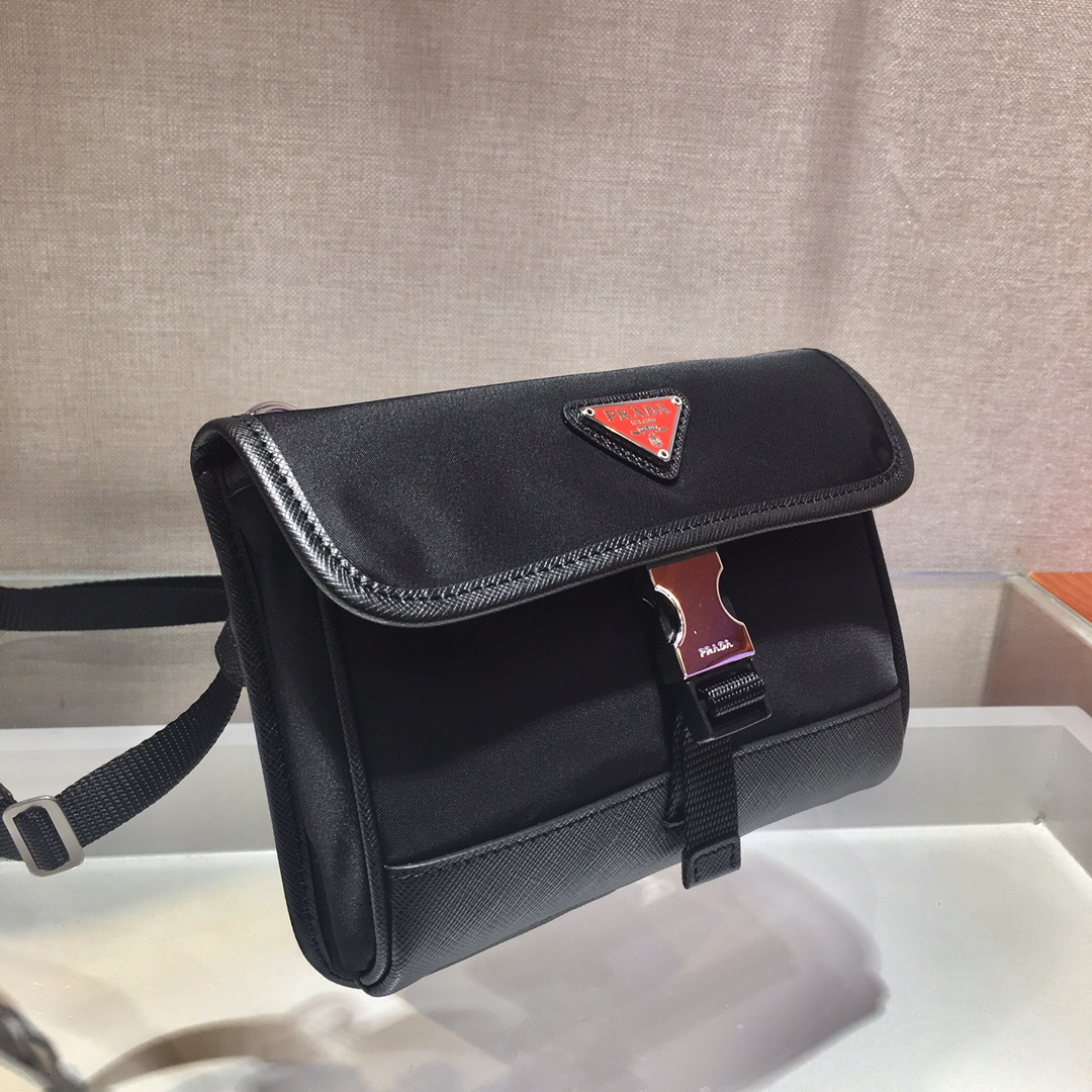Pra*a re-nylon and saffiano leather smartphone case