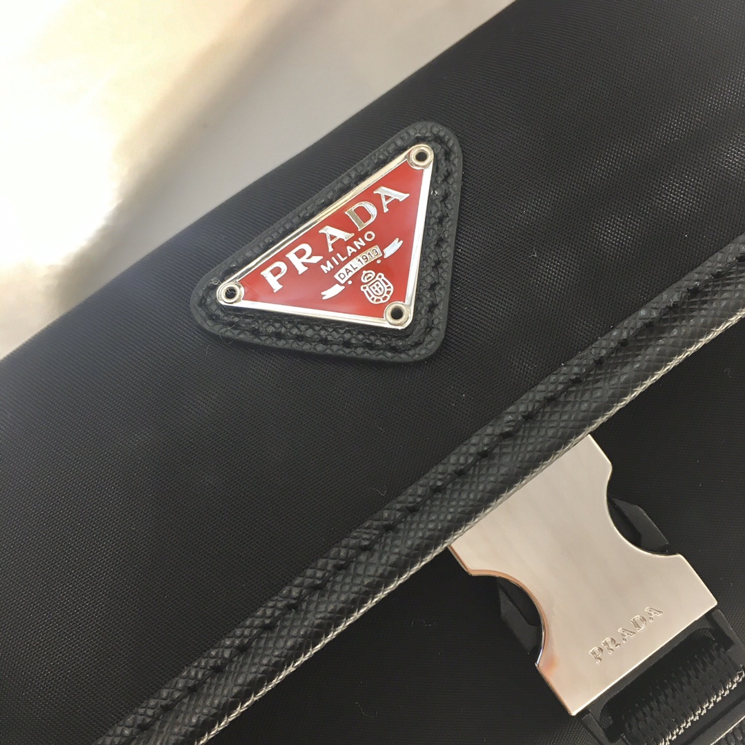Pra*a re-nylon and saffiano leather smartphone case