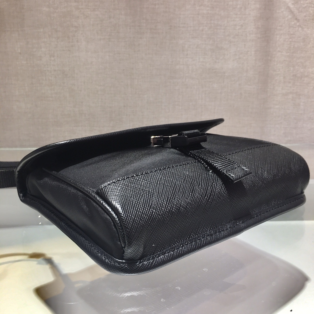 Pra*a re-nylon and saffiano leather smartphone case