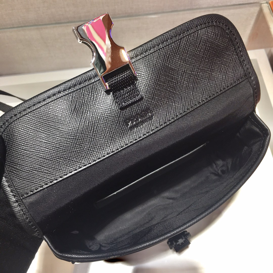 Pra*a re-nylon and saffiano leather smartphone case