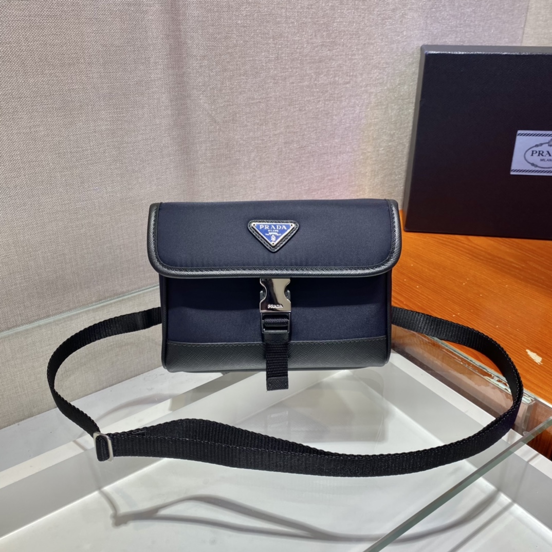 Pra*a re-nylon and saffiano leather smartphone case