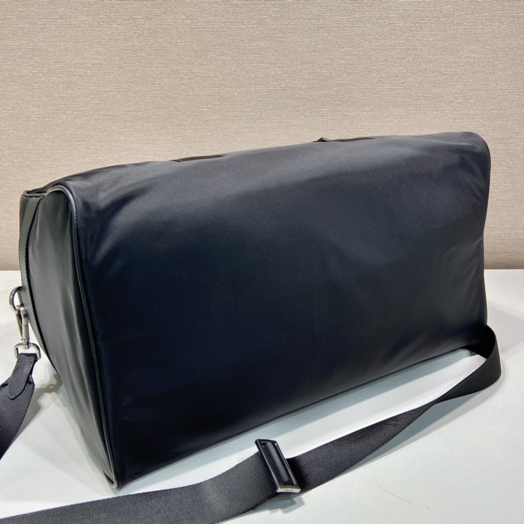 Pra*a re-nylon and saffiano leather duffle bag