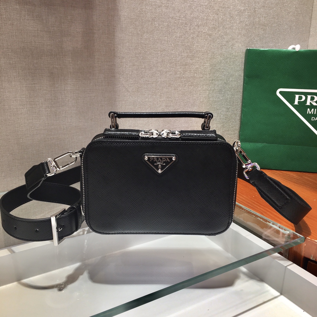 Pra*a small Pra*a brique leather bag