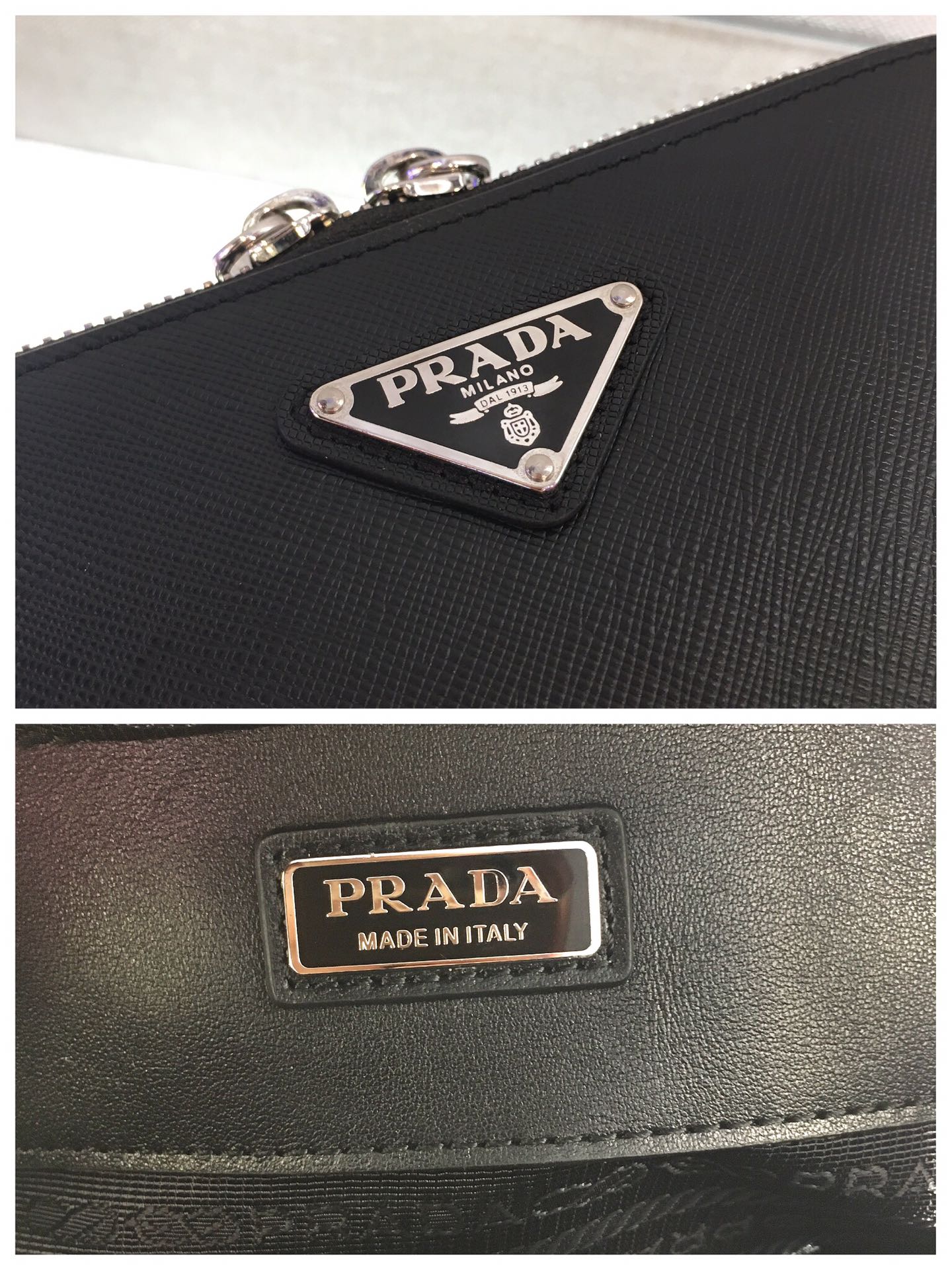 Pra*a small Pra*a brique leather bag