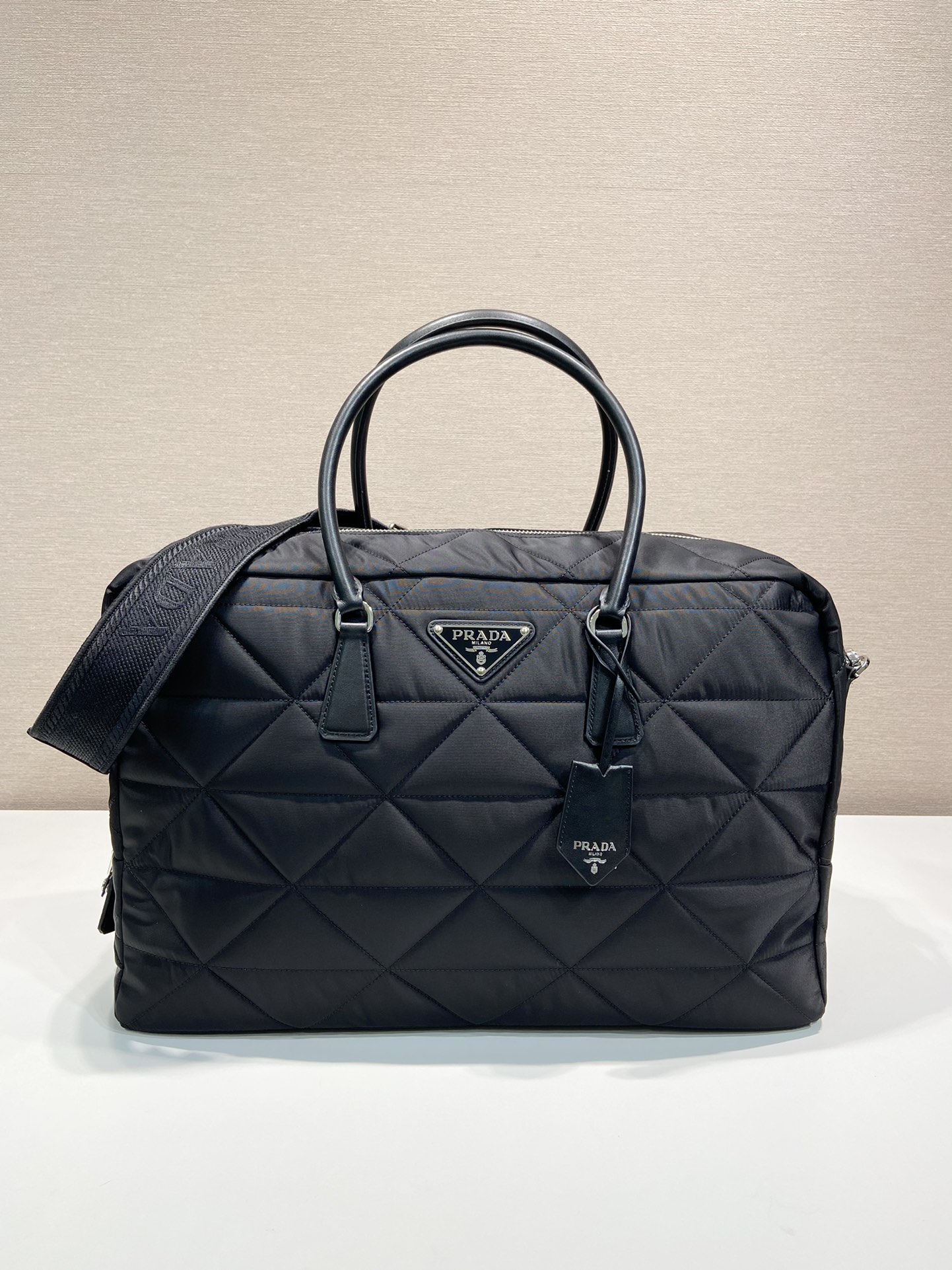 Pra*a quilted re-nylon travel bag