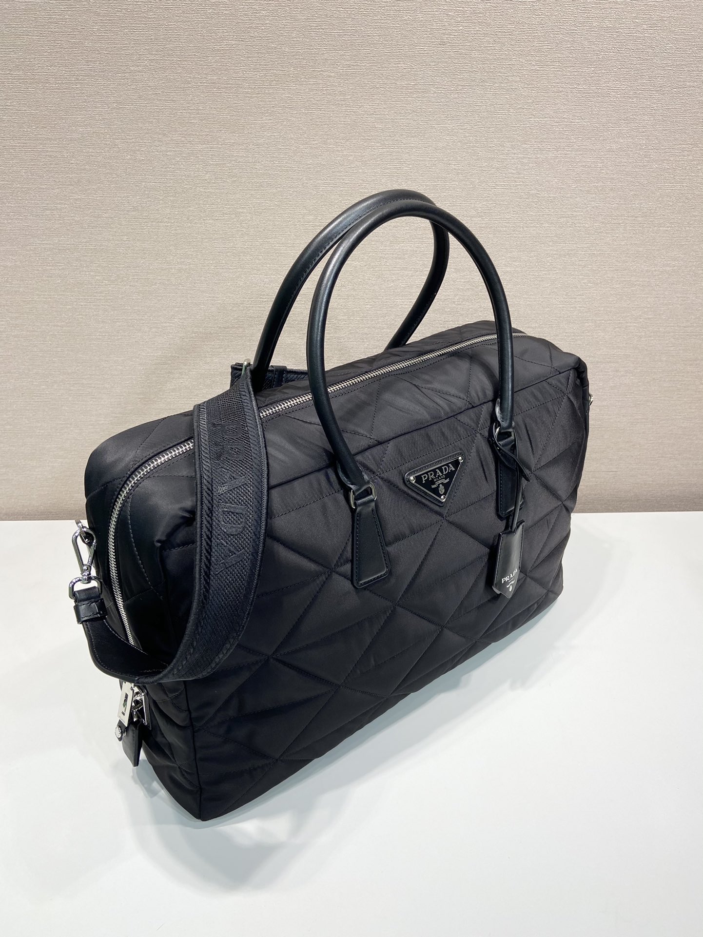 Pra*a quilted re-nylon travel bag