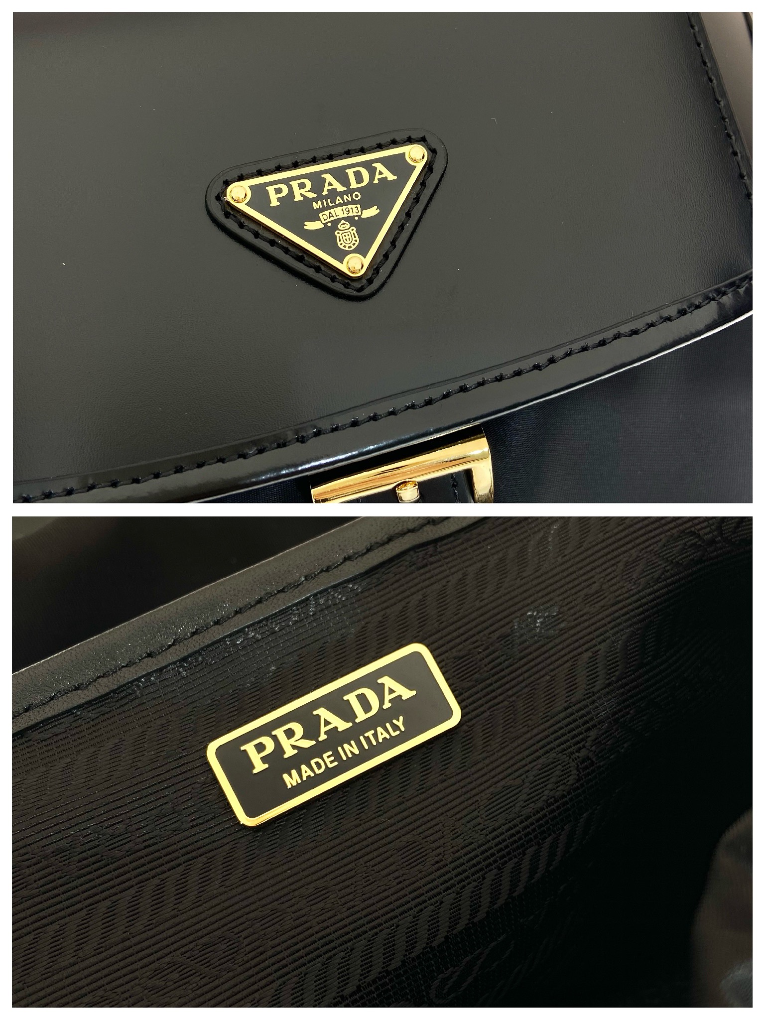 Pra*a re-nylon and brushed leather backpack