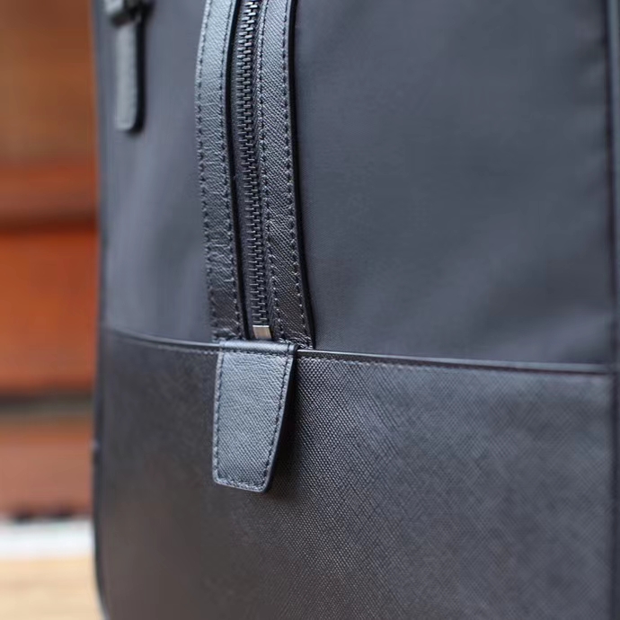 Pra*a nylon duffle bag in black