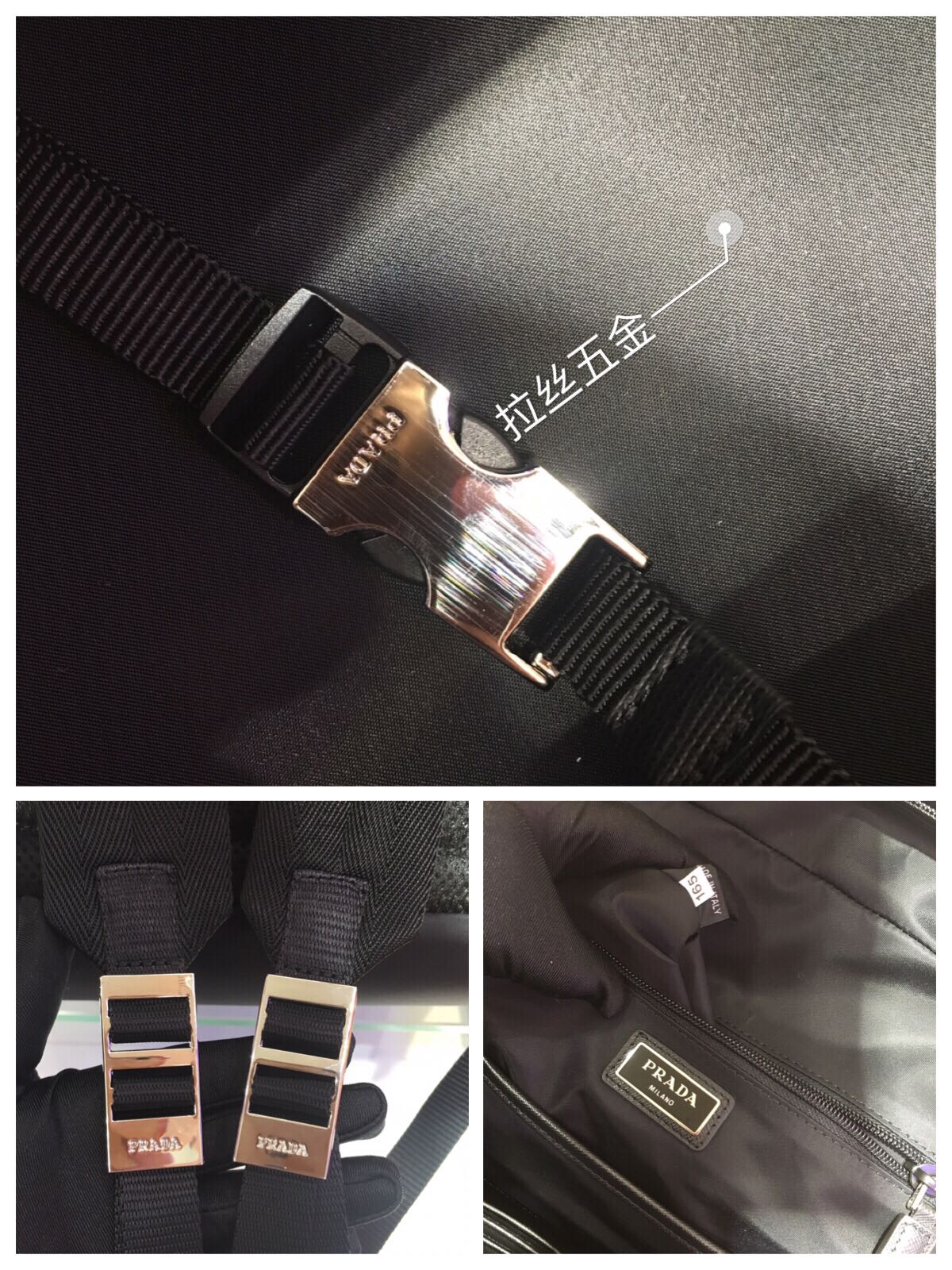 Pra*a re-nylon and saffiano leather backpack