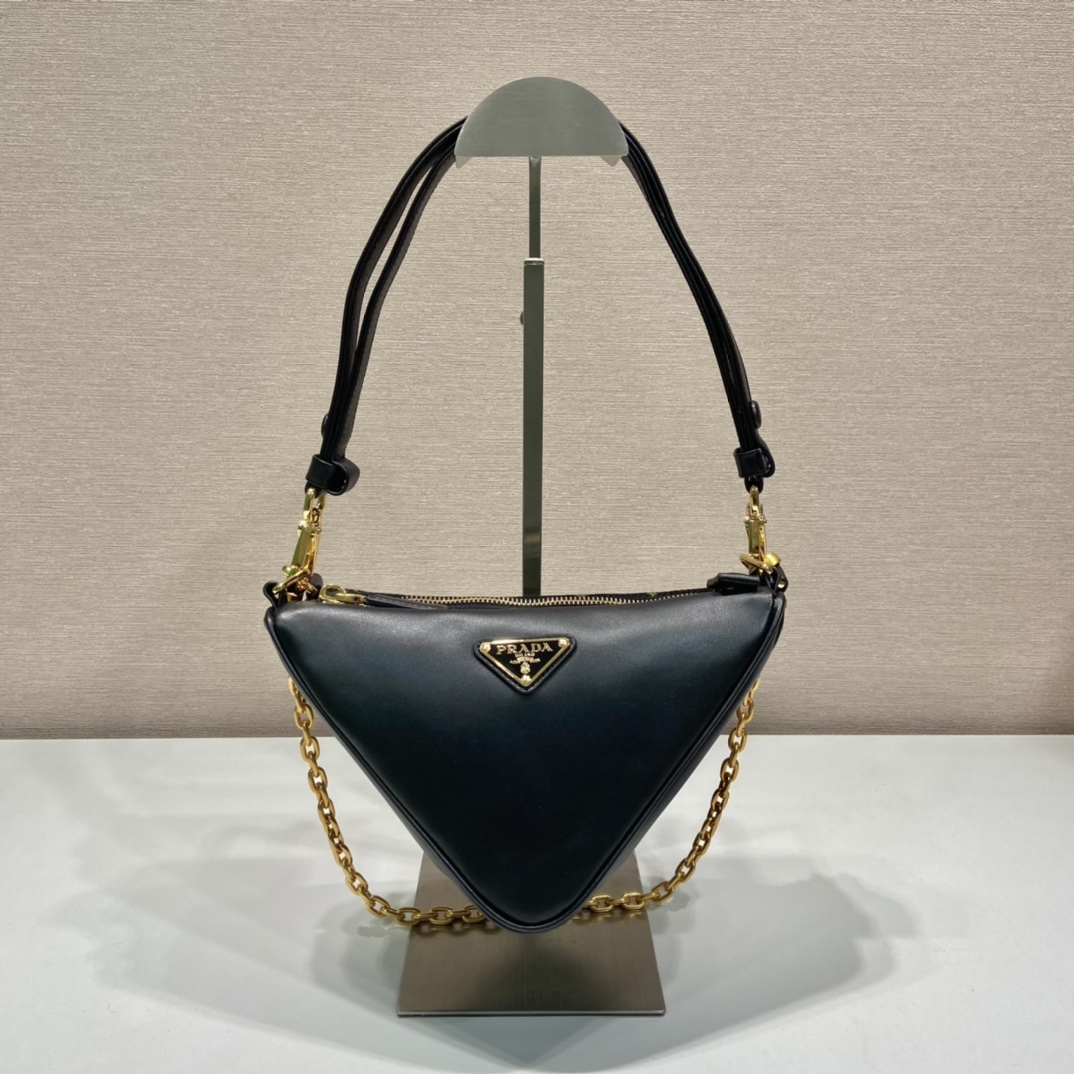 Pra*a symbole leather and fabric mini bag