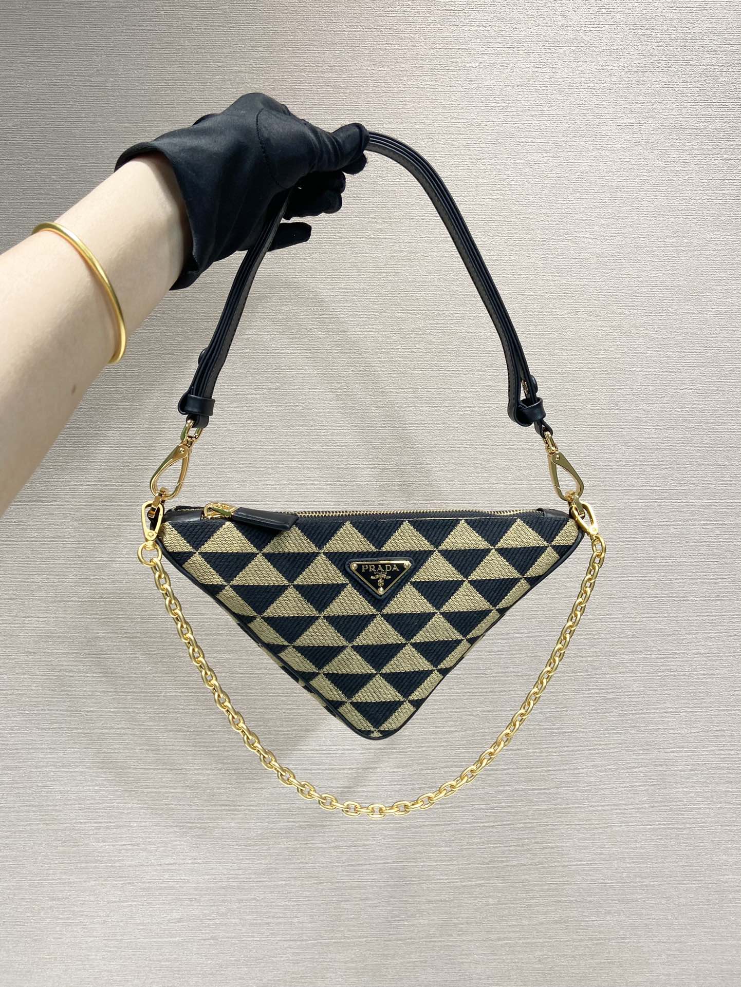 Pra*a embroidered jacquard fabric mini-bag