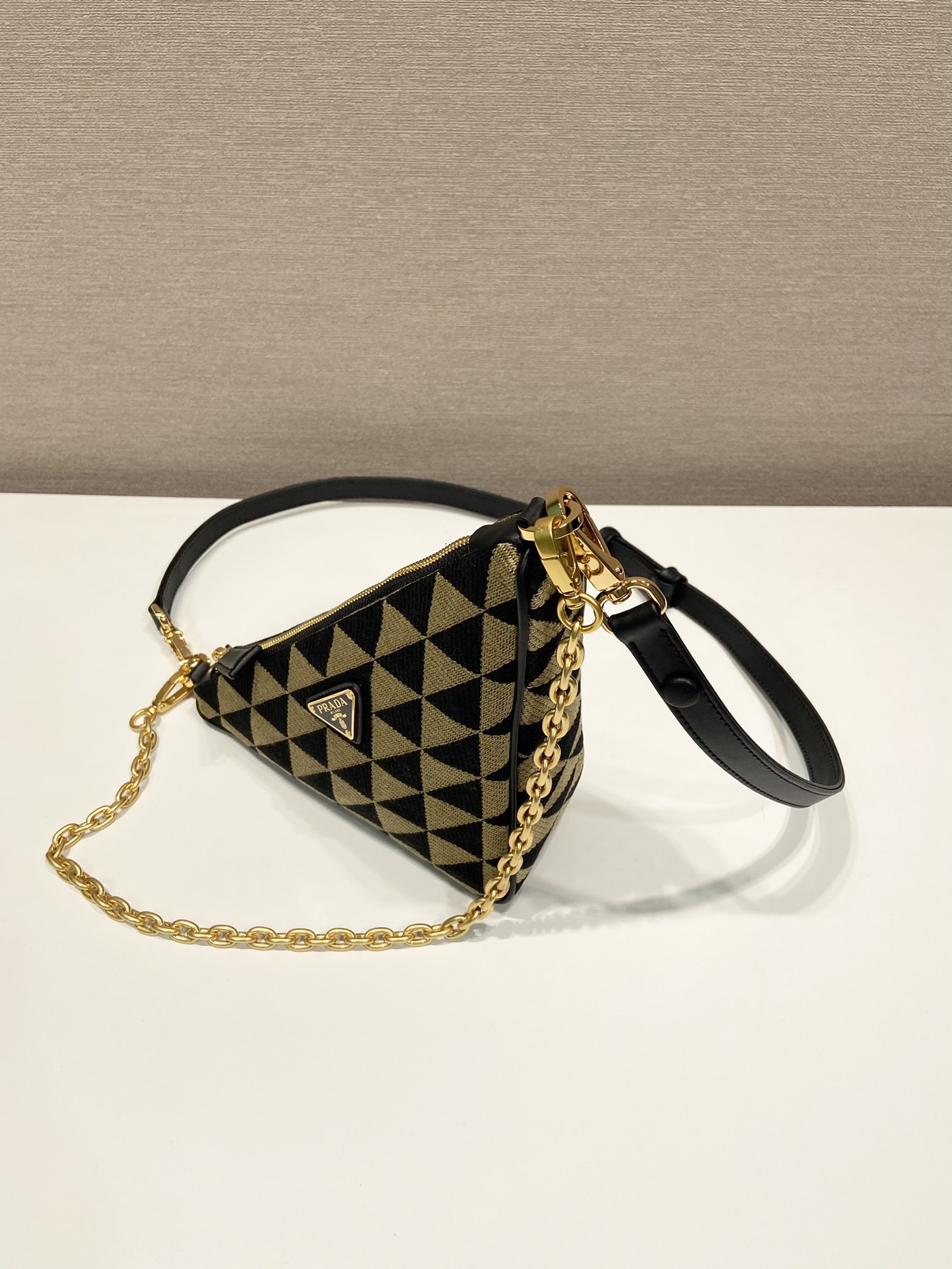 Pra*a embroidered jacquard fabric mini-bag