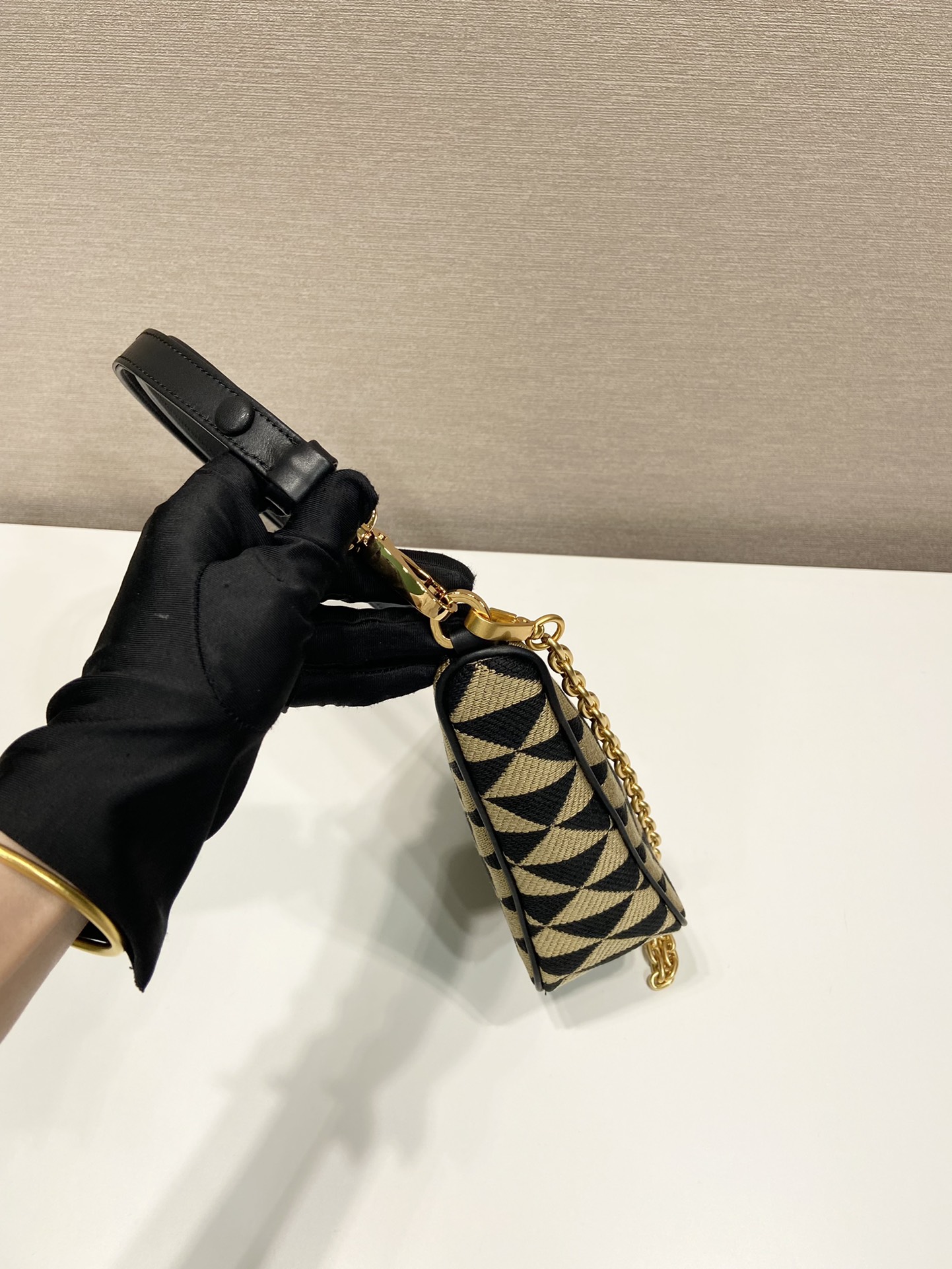 Pra*a embroidered jacquard fabric mini-bag