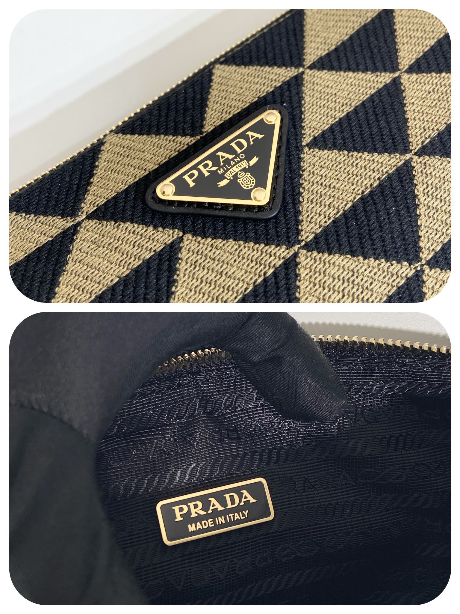 Pra*a embroidered jacquard fabric mini-bag