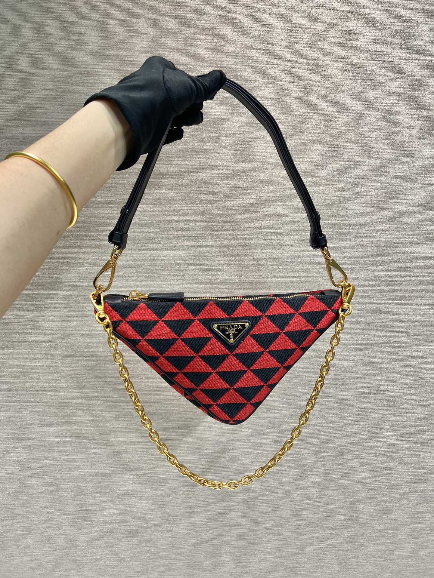 Pra*a embroidered jacquard fabric mini-bag