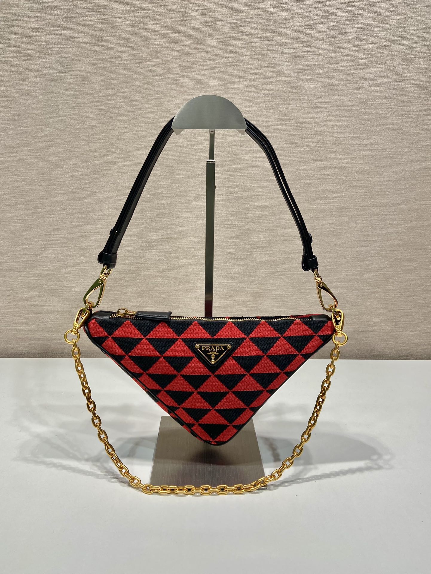 Pra*a embroidered jacquard fabric mini-bag