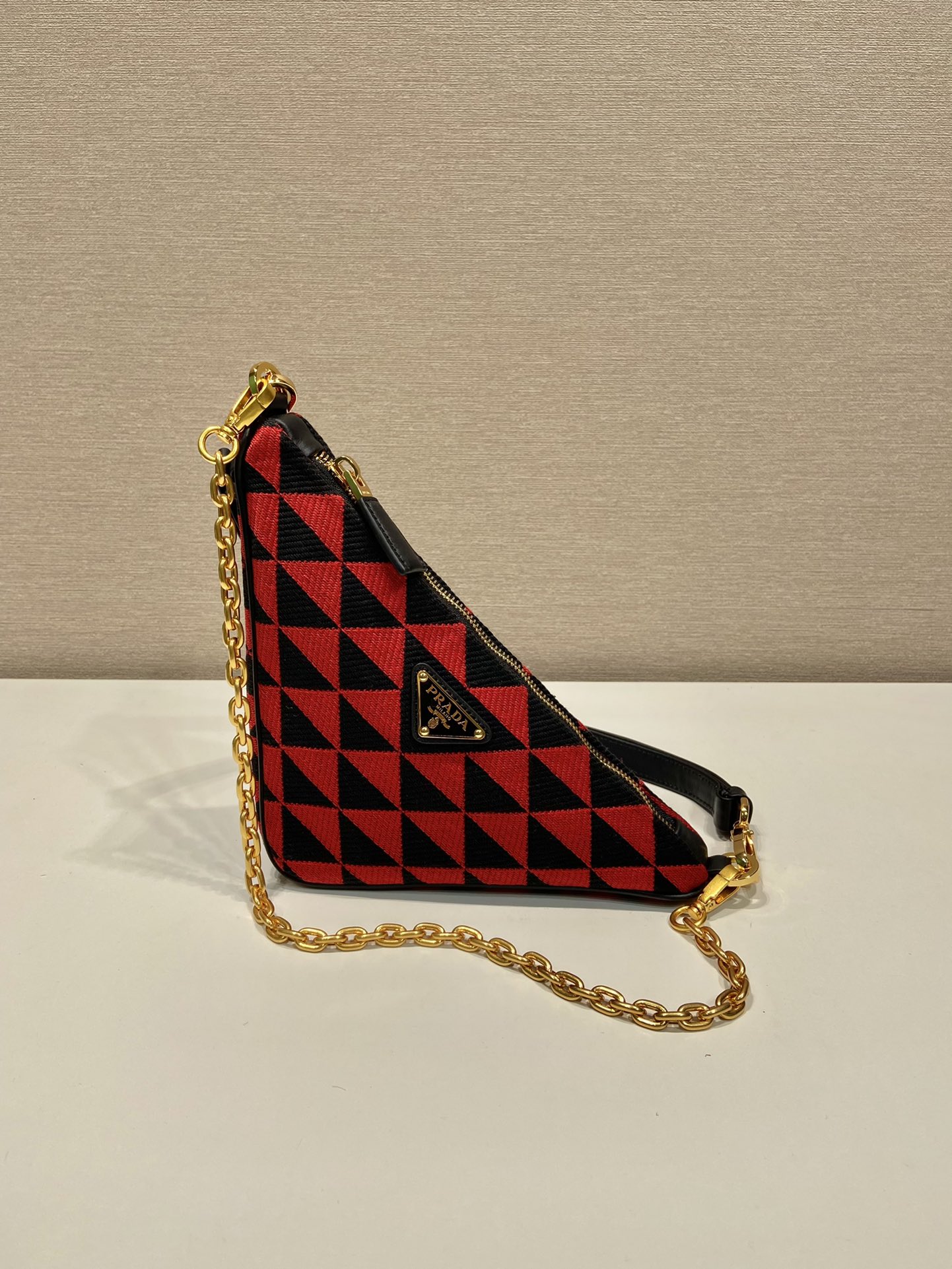 Pra*a embroidered jacquard fabric mini-bag