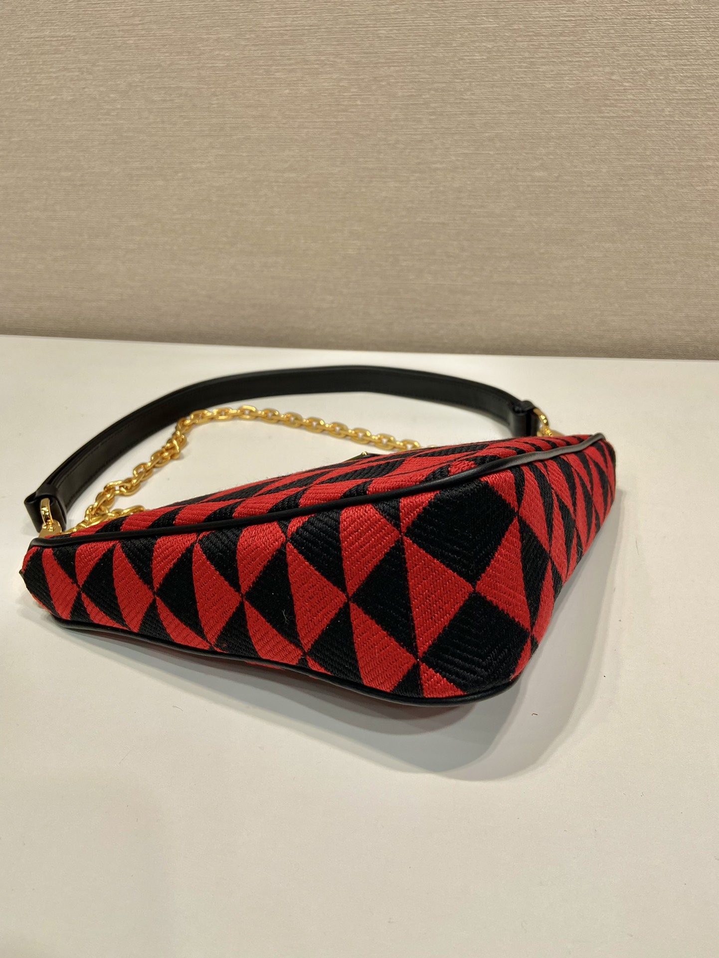Pra*a embroidered jacquard fabric mini-bag
