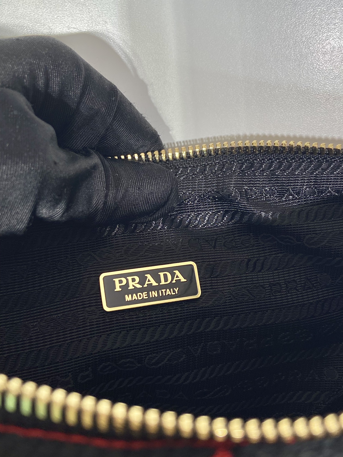 Pra*a embroidered jacquard fabric mini-bag