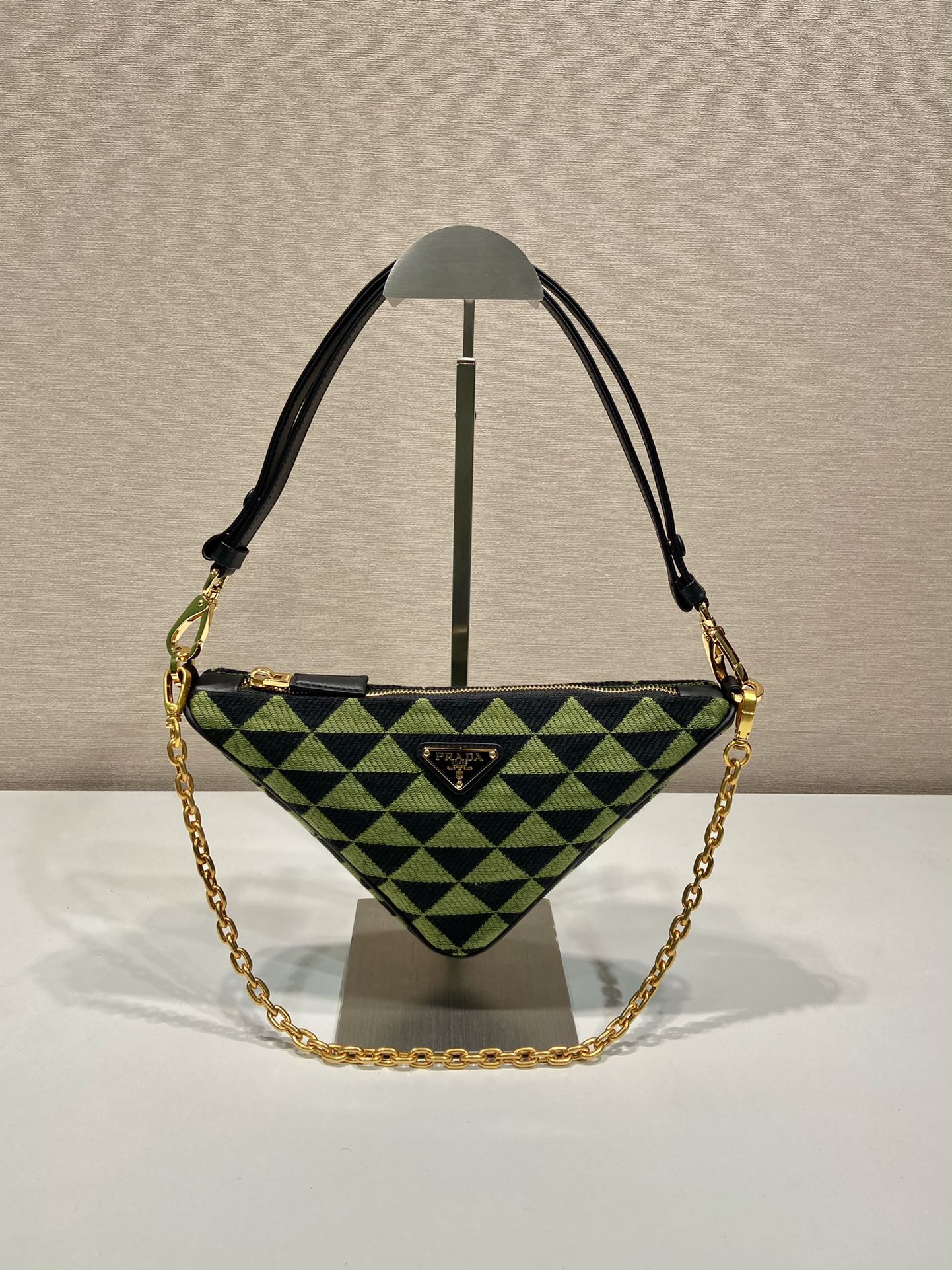 Pra*a embroidered jacquard fabric mini-bag