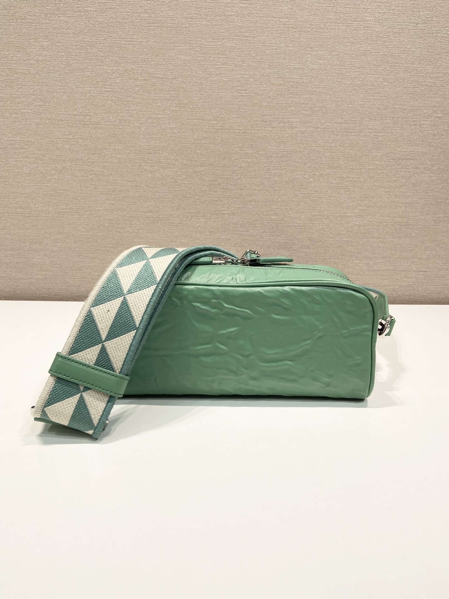 Pra*a nappa antique leather multi-pocket shoulder bag