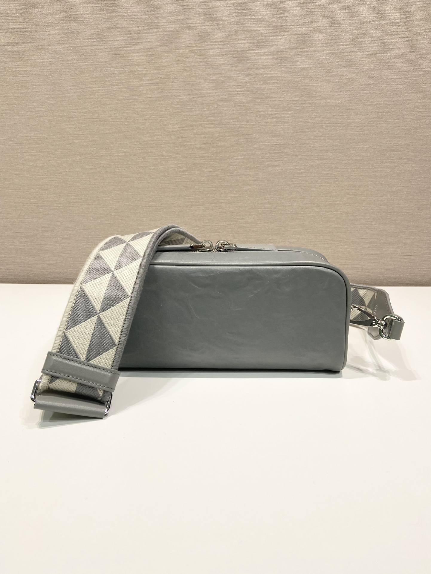 Pra*a nappa antique leather multi-pocket shoulder bag