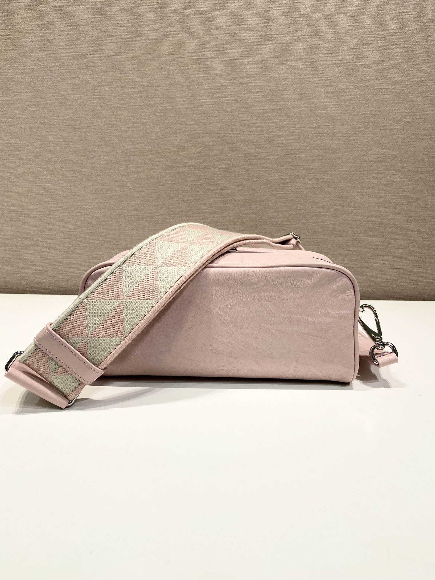 Pra*a nappa antique leather multi-pocket shoulder bag