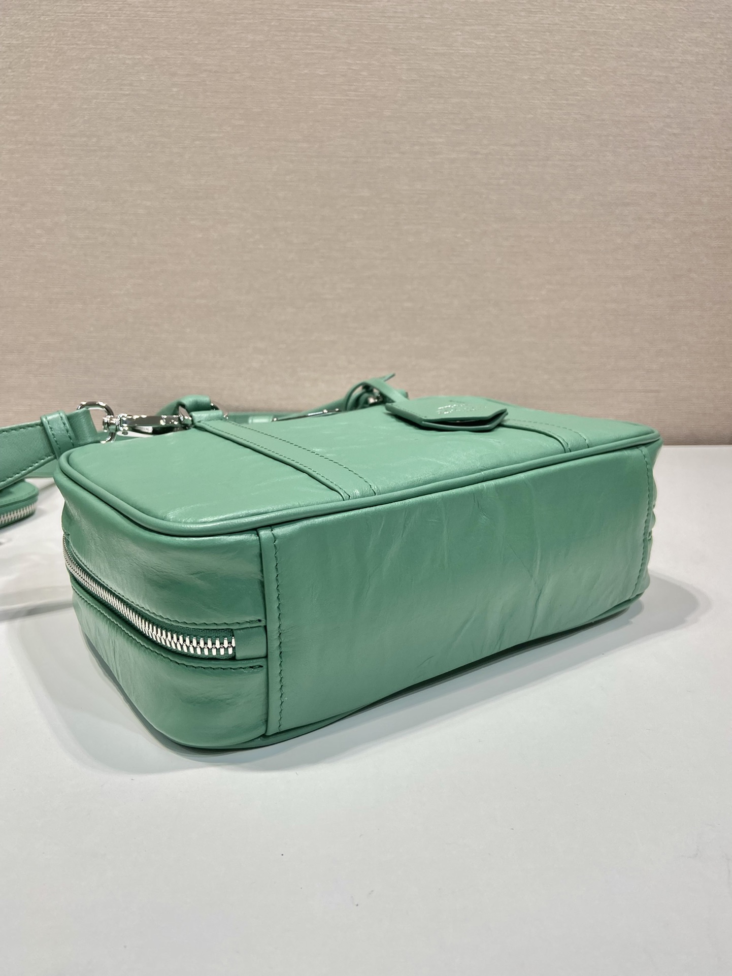 Pra*a antique nappa leather top handle bag