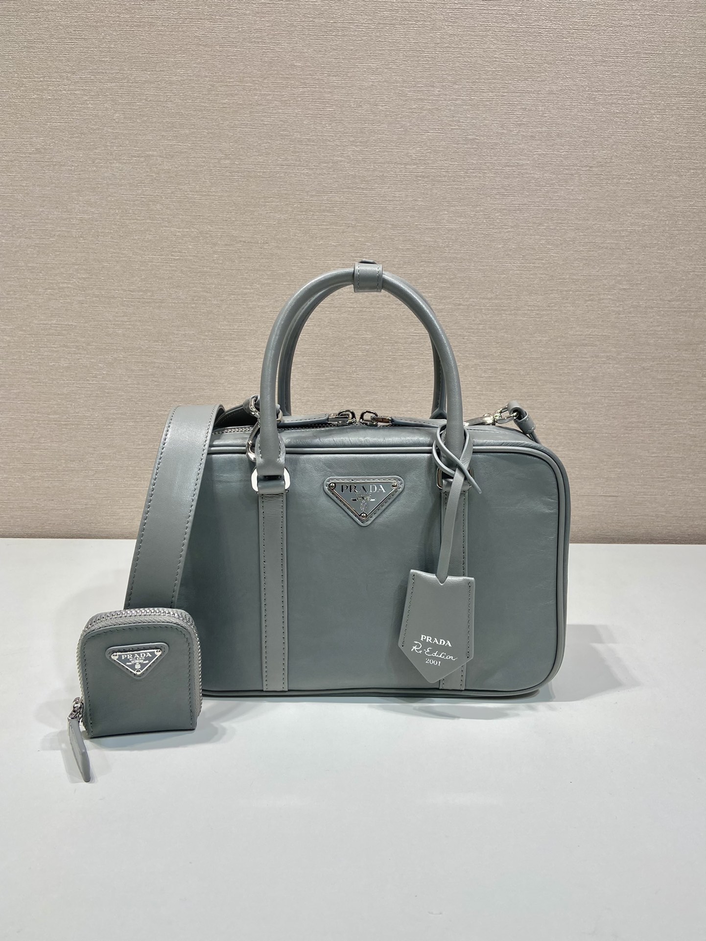 Pra*a antique nappa leather top handle bag