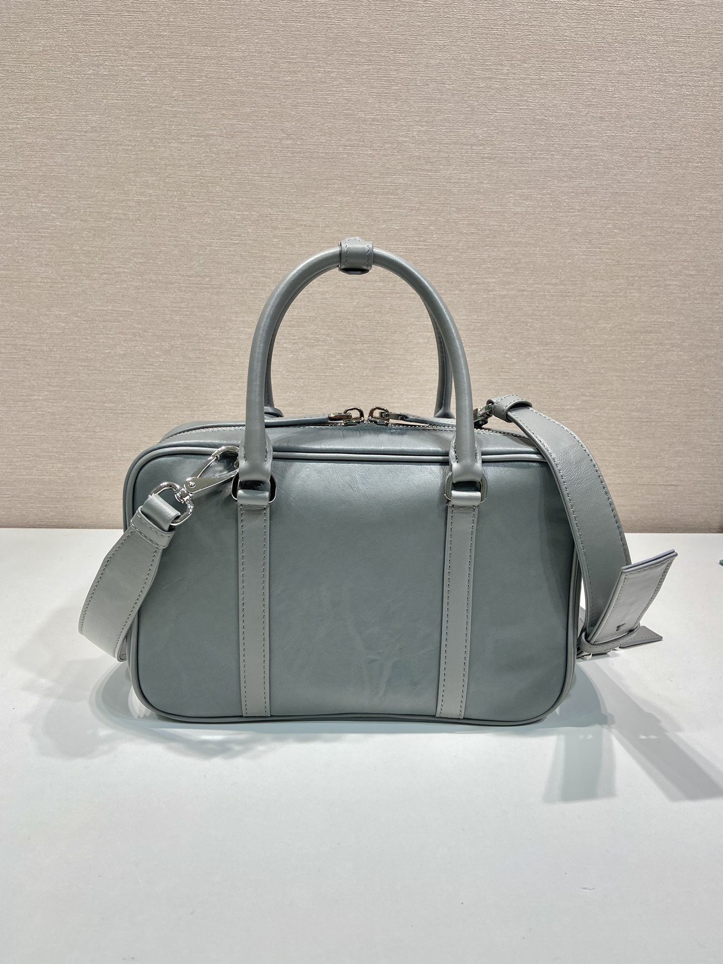 Pra*a antique nappa leather top handle bag