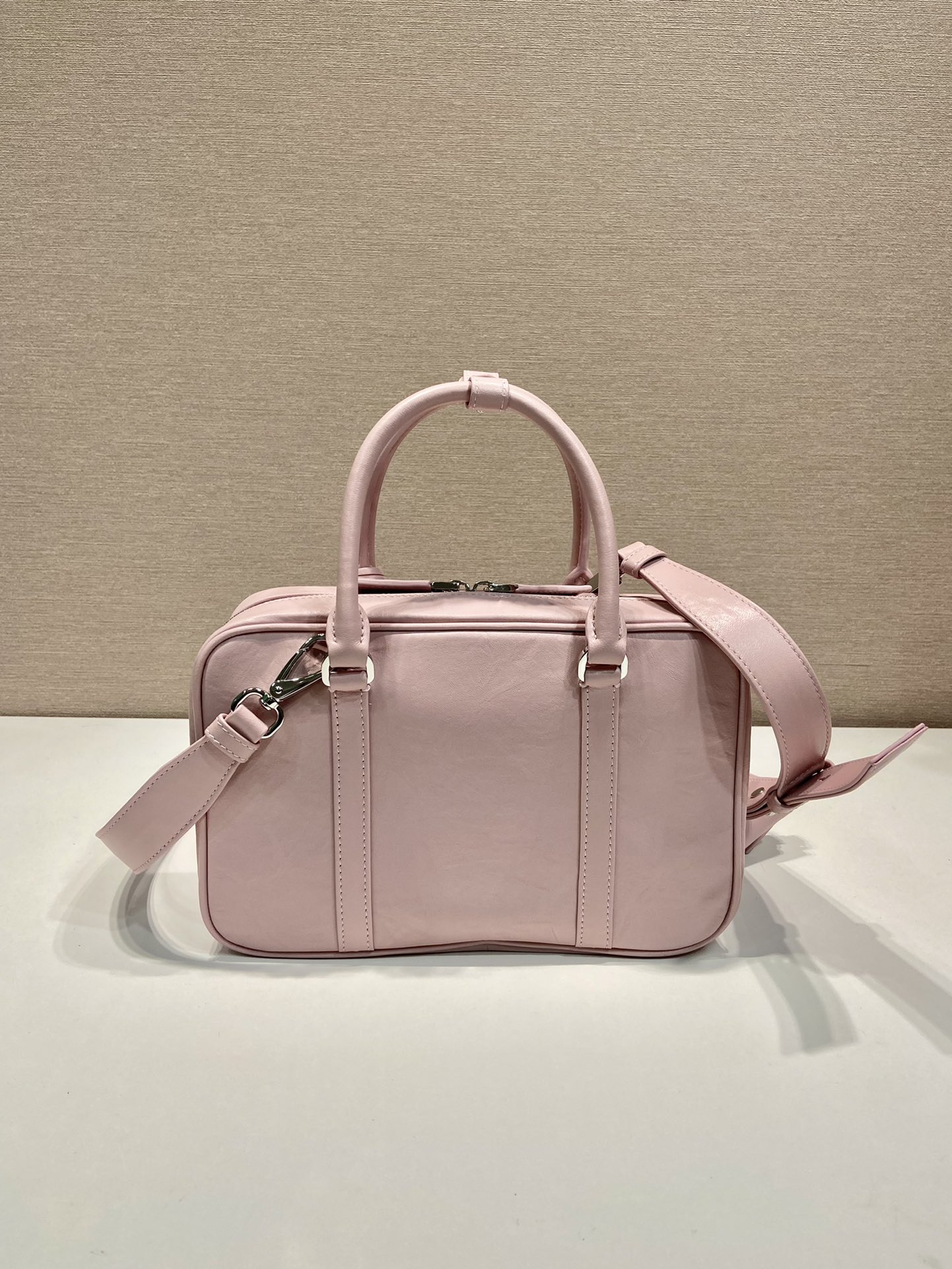 Pra*a antique nappa leather top handle bag