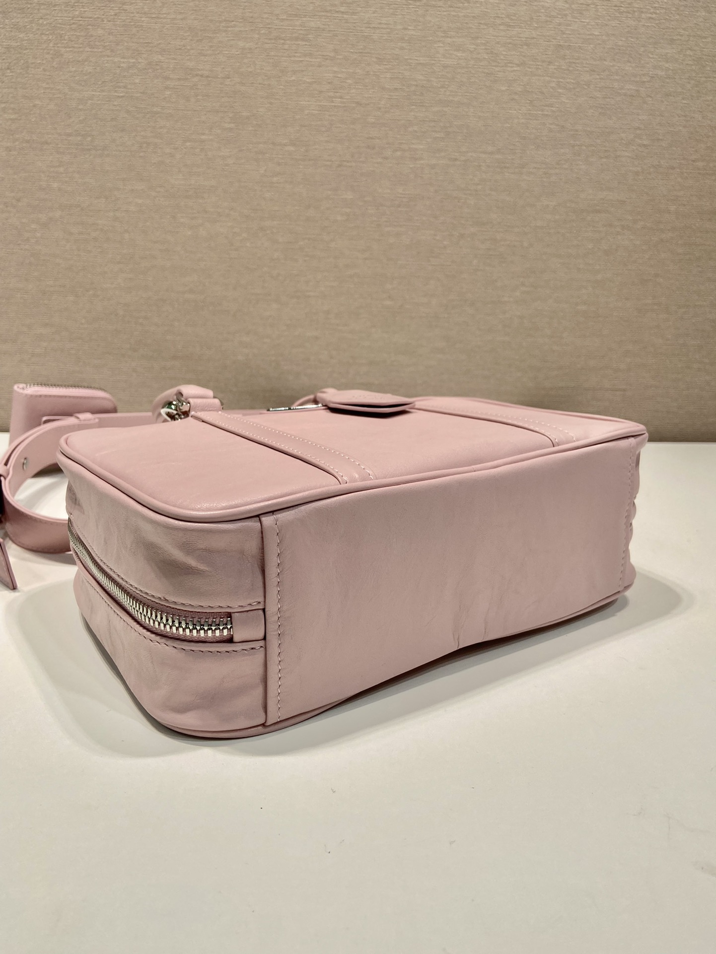 Pra*a antique nappa leather top handle bag