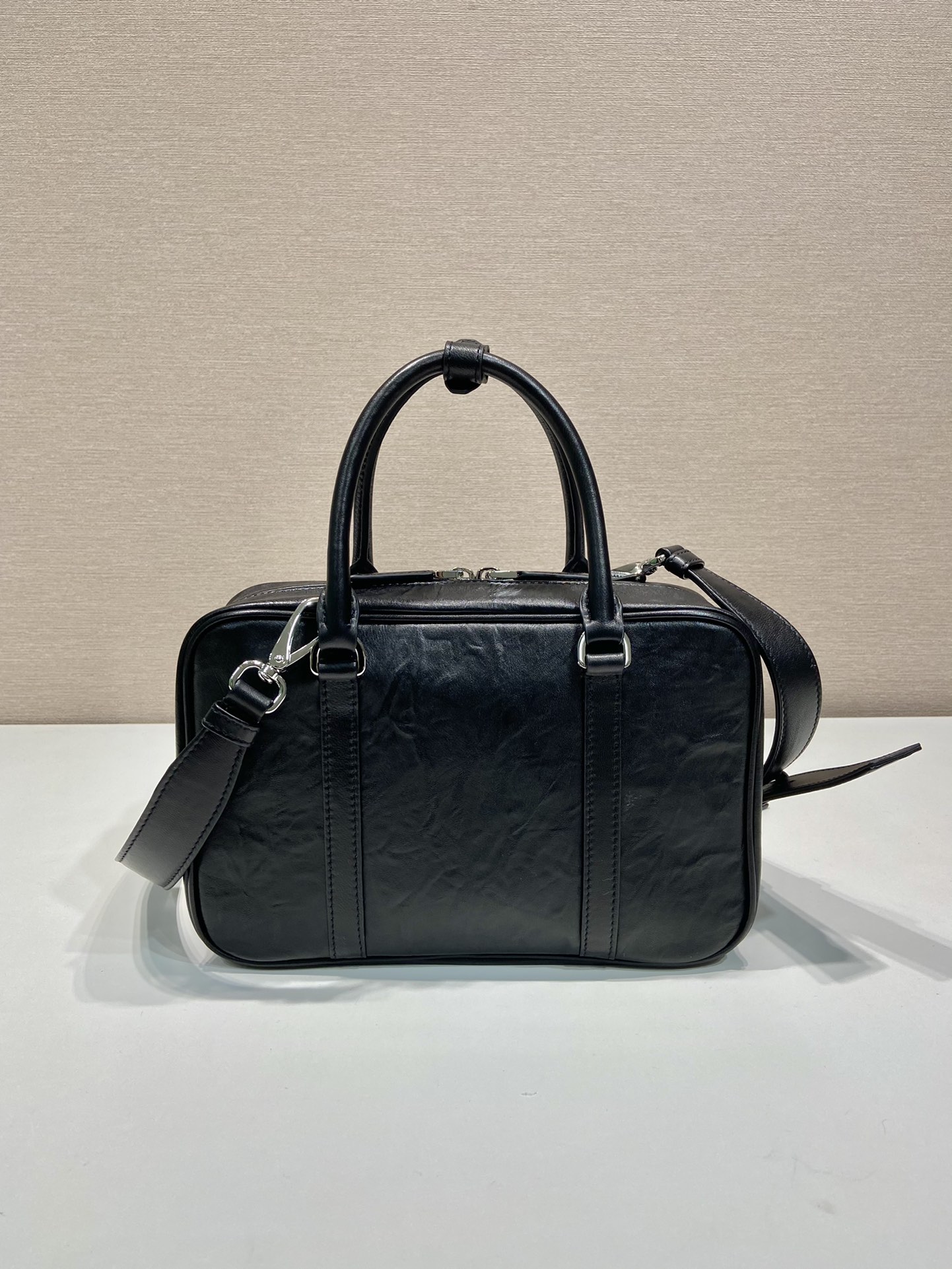 Pra*a antique nappa leather top handle bag