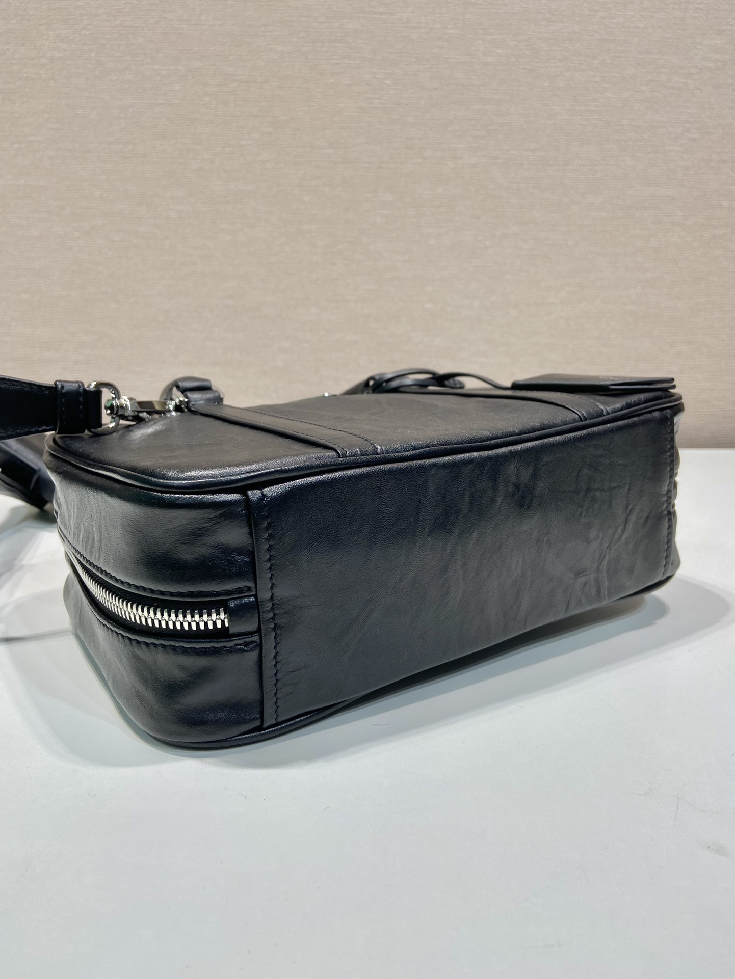 Pra*a antique nappa leather top handle bag